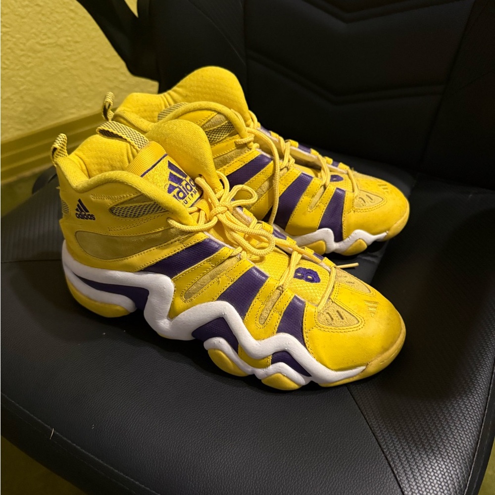 Classic Kobe Bryant Crazy 8’s Adidas Men's Yellow and Purple Athletic Shoes